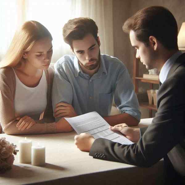 Discussing funeral payment options with a funeral director