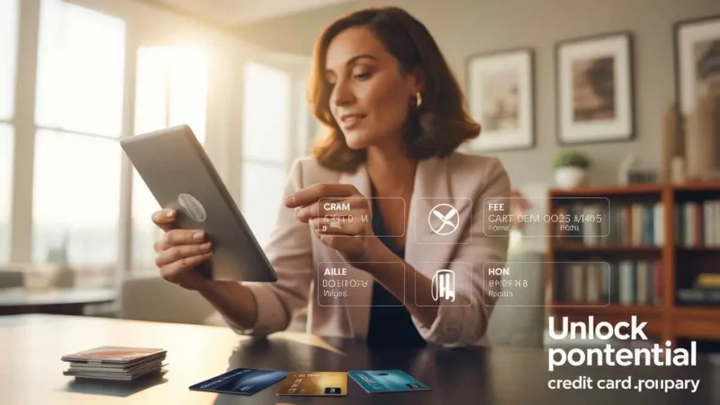 American reviewing credit card rewards on laptop with cash back, miles, and loyalty points, planning legal ways to maximize benefits