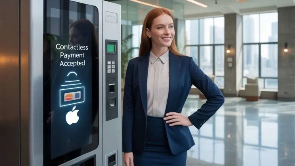 Corporate woman using AirVend Credit Card Reader