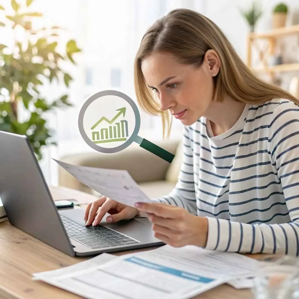 American woman contacting her bank to dispute a Miramonte credit card charge securely