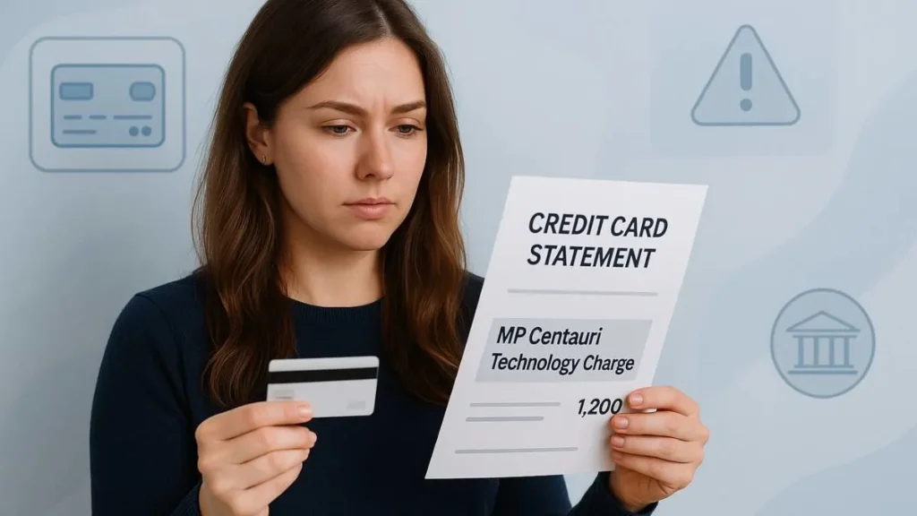 MP Centauri Technology charge on credit card – USA fraud investigation and billing descriptor illustration.”