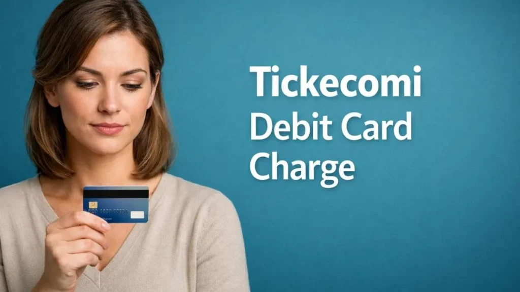 Calm American woman reviewing a Tickecomi debit card charge on her bank statement