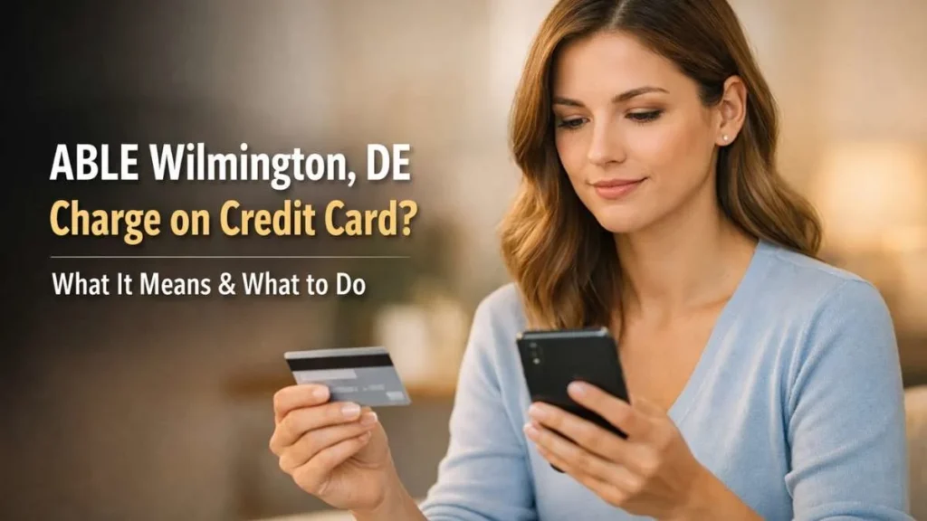 ABLE Wilmington, DE charge on credit card explained