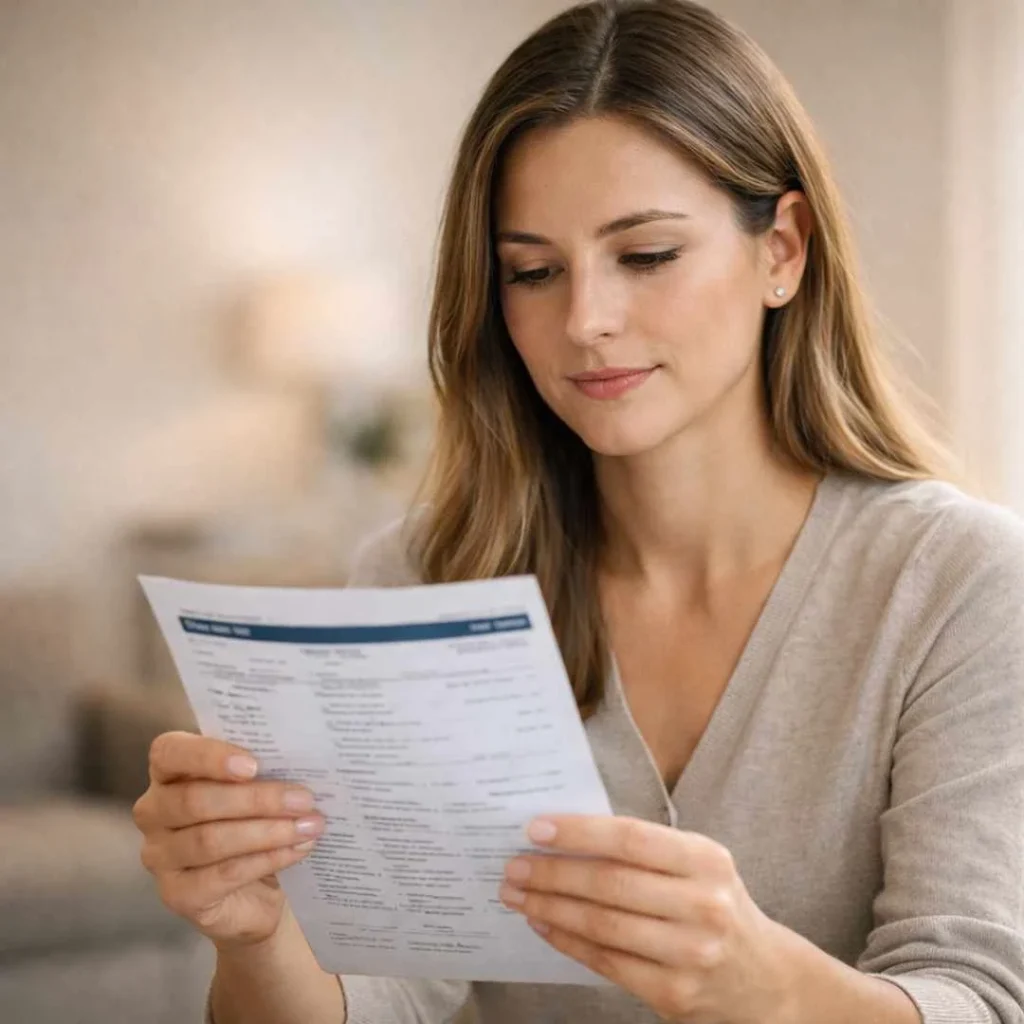 American consumer reviewing credit card statement to understand ASC billing descriptor