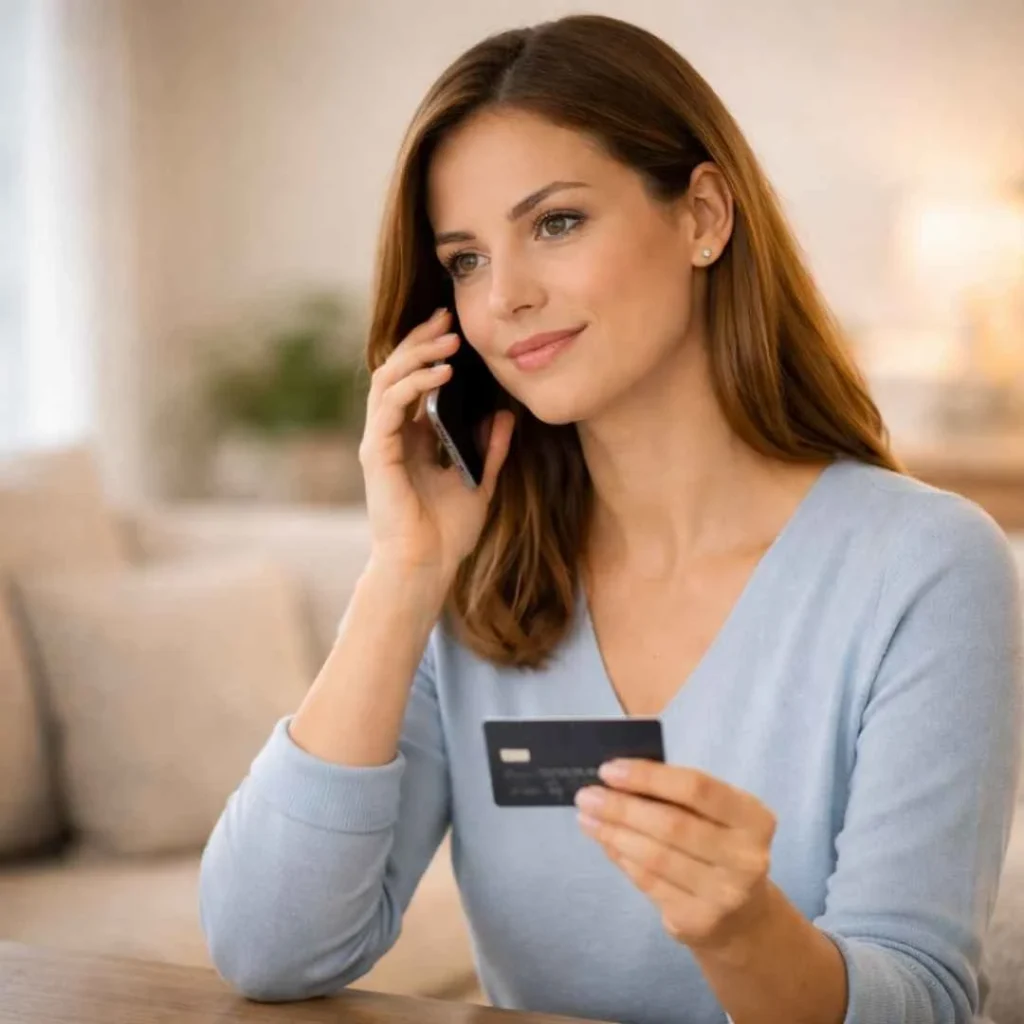 Woman calling bank to dispute Gannett Media charge on credit card