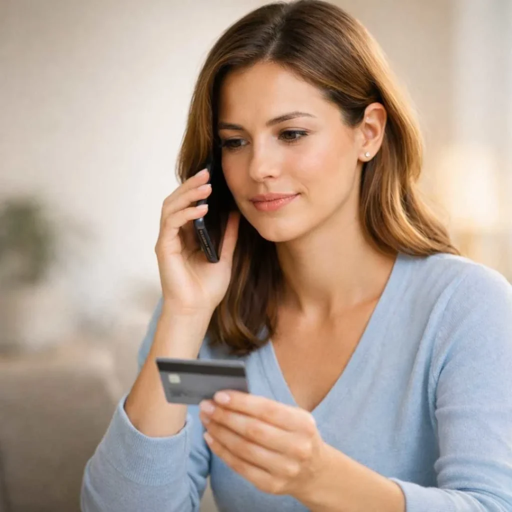 American woman calling her bank to dispute yourpfi.us charge on credit card