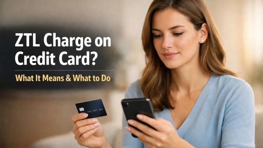American woman reviewing a ZTL charge on credit card using a smartphone at home