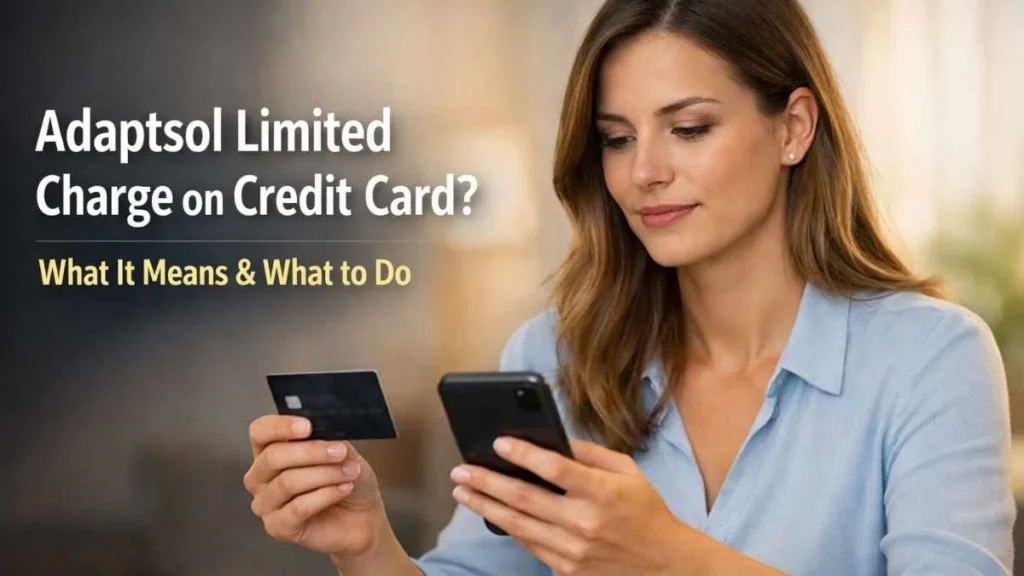 Adaptsol Limited charge on credit card explanation image
