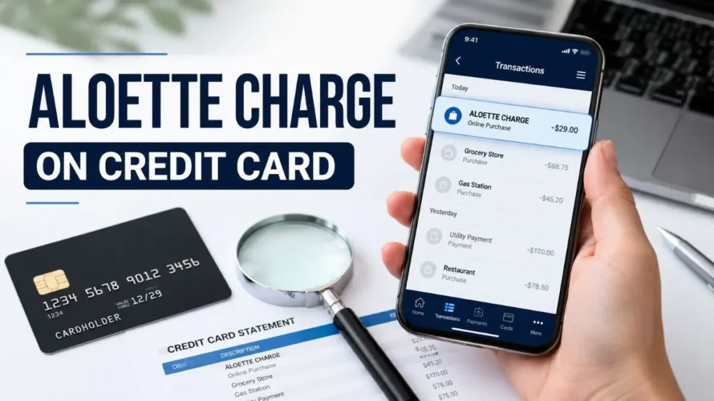 Aloette charge on credit card transaction shown in a banking app