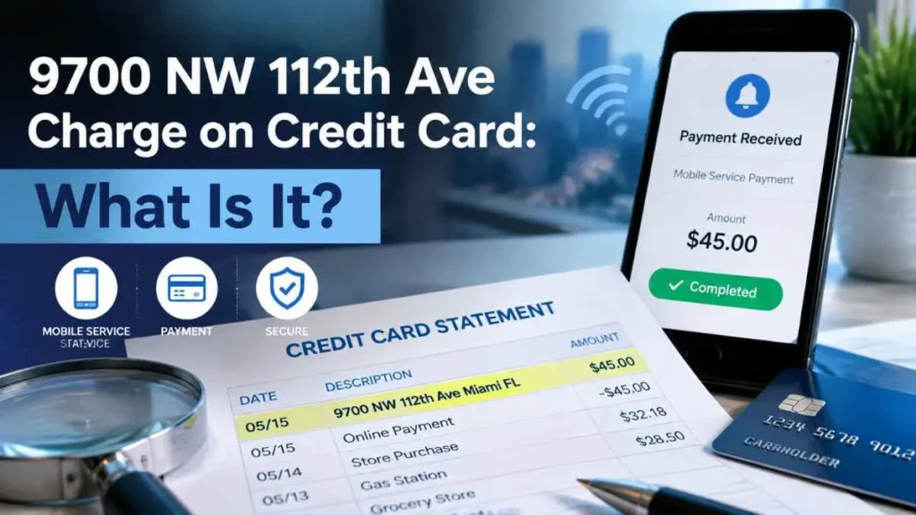 9700 NW 112th Ave charge on credit card explained with billing statement
