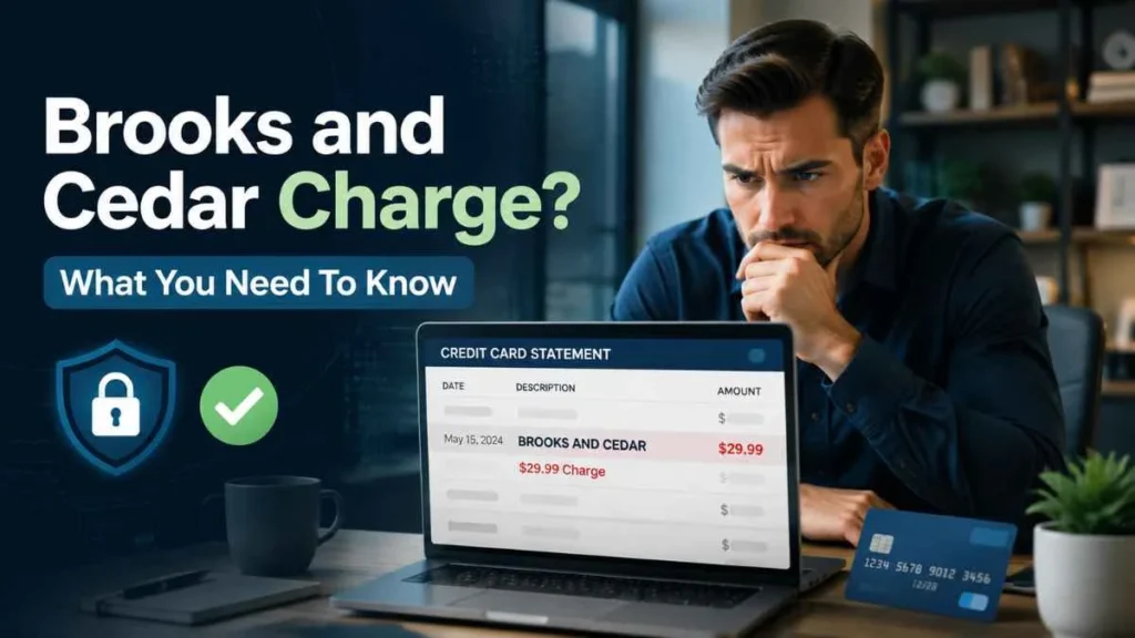Brooks and Cedar charge on credit card explained with transaction verification