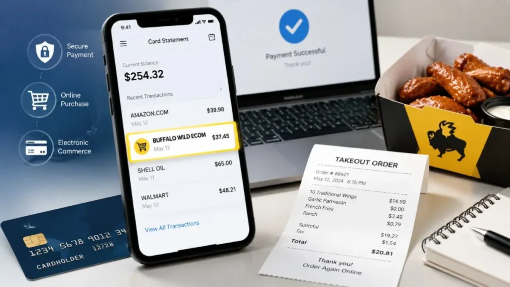 Buffalo Wild ECOM charge on credit card statement explanation
