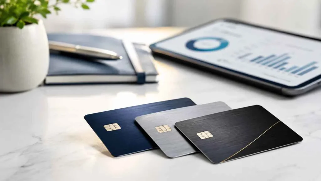 Three credit cards representing how many credit cards you should have