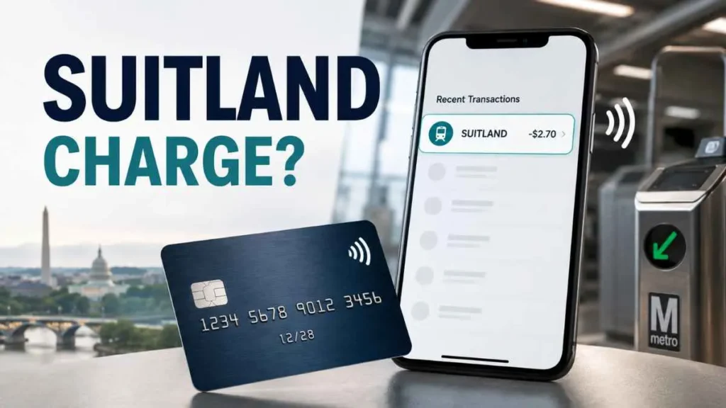 Suitland Washington charge on credit card shown on a contactless payment transaction