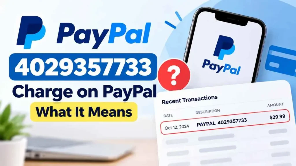 4029357733 charge on PayPal shown on a credit card statement
