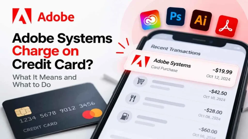 Adobe Systems charge on credit card explained