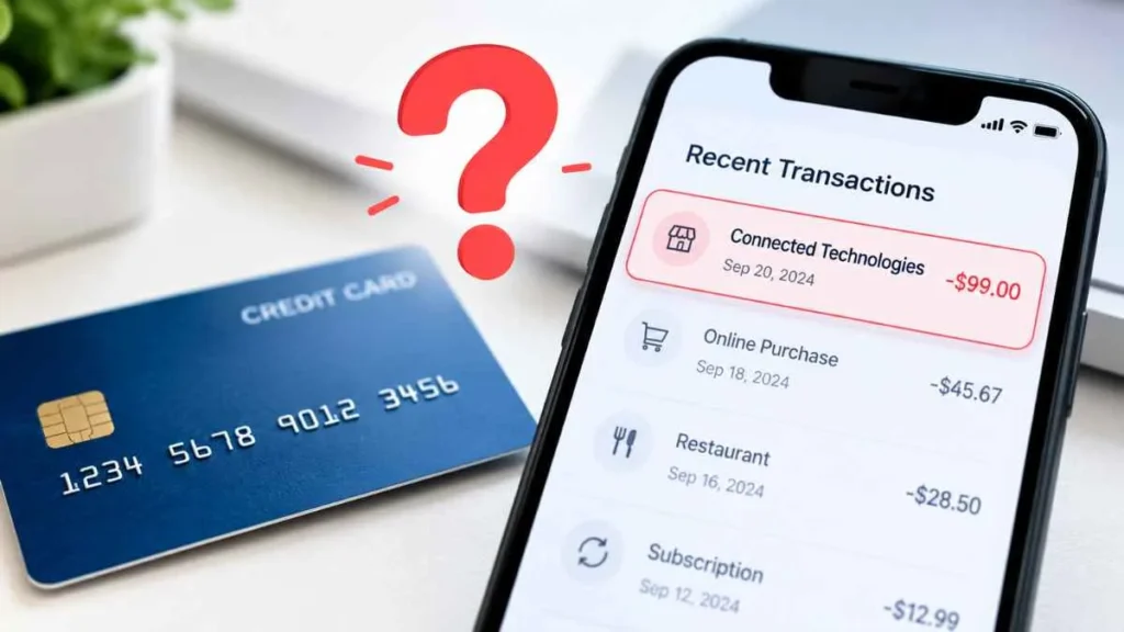 Connected Technologies charge on credit card statement