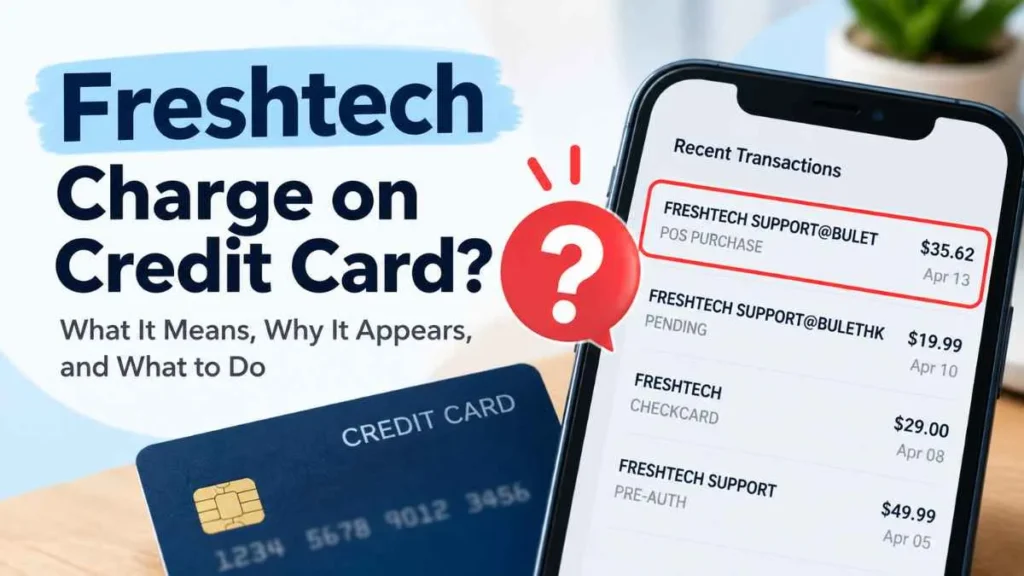 Freshtech charge on credit card statement showing a suspicious transaction