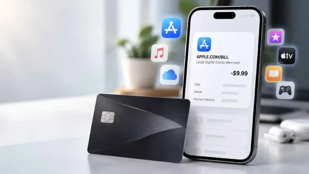 Large digital goods merchant Apple charge on a credit card