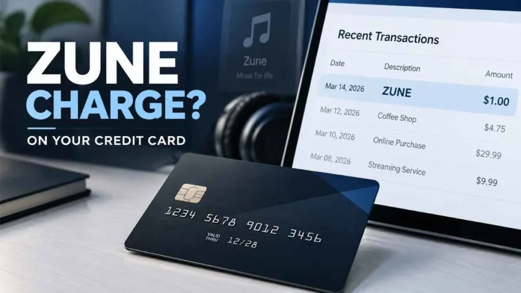 Zune charge on credit card showing a $1 transaction on a credit card statement
