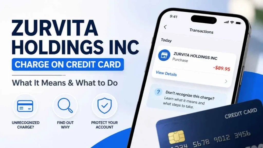 ZURVITA HOLDINGS INC charge on credit card explained