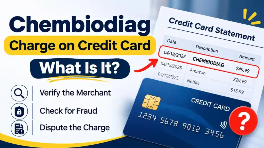 Chembiodiag charge on credit card statement showing a transaction to verify