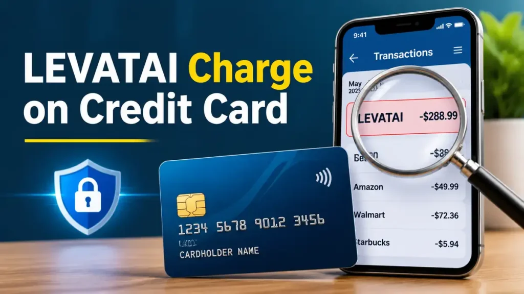 LEVATAI charge on credit card shown on a transaction screen