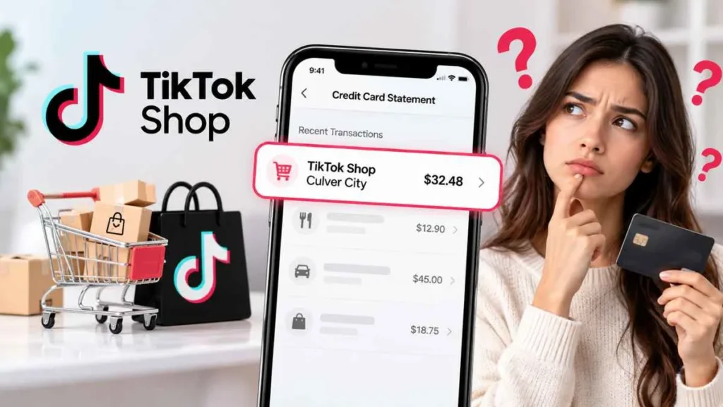 TikTok Shop Culver City charge on credit card shown on a credit card statement